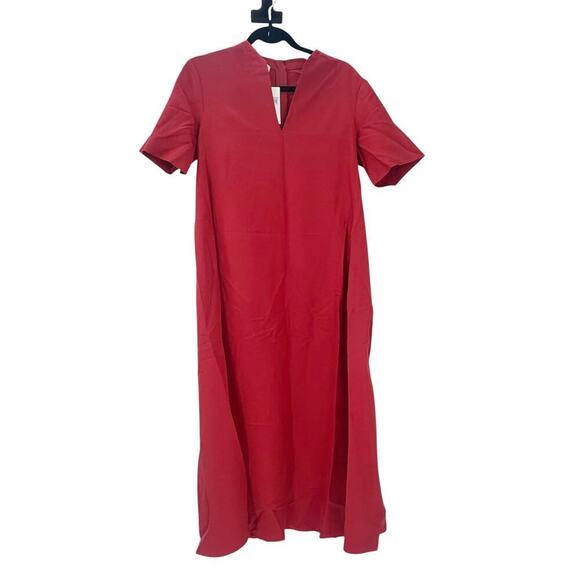 Lafayette 148 New York Raleigh Belted Silk Midi Dress in Flame Size S NWT - Picture 6 of 13